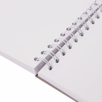Скетчбук, белая бумага 100 г/м2, 190х190 мм, 60 л., гребень, жёсткая подложка, BRAUBERG ART "DEBUT", 110998