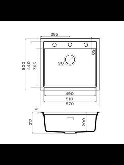 Мойка OMOIKIRI SINTESI 57