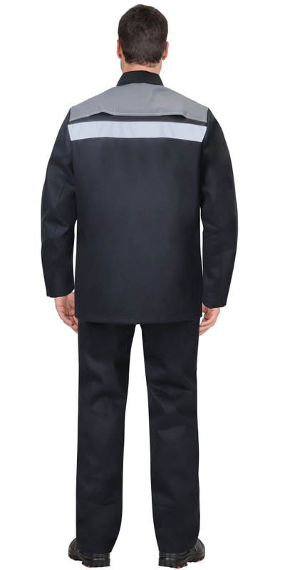 Костюм сварщика СИРИУС-РИГЕЛЬ-РОСС куртка длинная, брюки, черный с серым