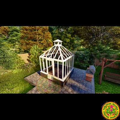 Базовая комплектация беседки в английском стиле из стекла и алюминия ЧЕЛСИ XS размером 2500 х 2500 мм