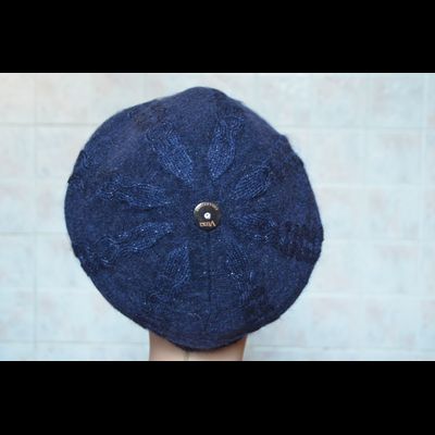 Берет синий из шерсти и мохера Vizio Италия 5294