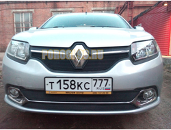 Защита радиатора Renault Logan 2014-2018 (Privilege, Luxe Privilege) black низ
