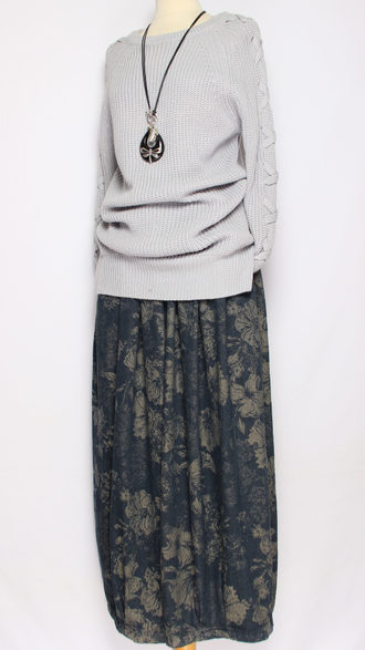 ДЖЕМПЕР "ПЛЕТЕНИЕ ПО РУКАВУ" мокко, серый р.44-48