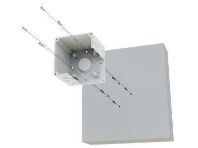 Комплект 3: BOXFORCAM Коробка с сегментом мачты, на выносе от стены при помощи скоб 200 см. для монтажа видеокамер и элементов безопасности. (коробка чёрная/белая)