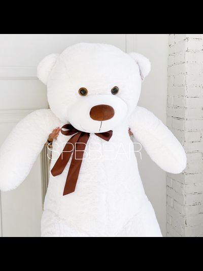 Гигантский плюшевый медведь 210 см белый Леброн