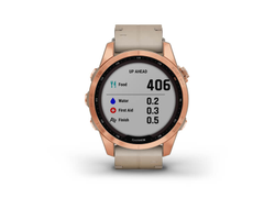 Умные часы Garmin Fenix 7s Sapphire Solar титановый цвета розовое золото с песчаным кожаным ремешком (010-02539-35)