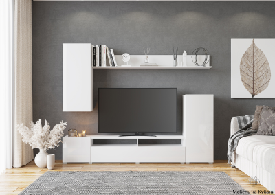 Лира гостиная МДФ белый глянец