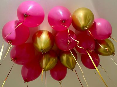 Шары фуксия и золото 15шт