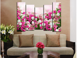 Модульная картина "Море цветов"