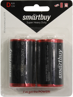 Батарейка D солевая Smartbuy SBBZ-D02B 1.5V 2 шт