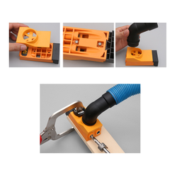 Кондуктор для соединения на "косой шуруп" с пылеудалением и струбциной