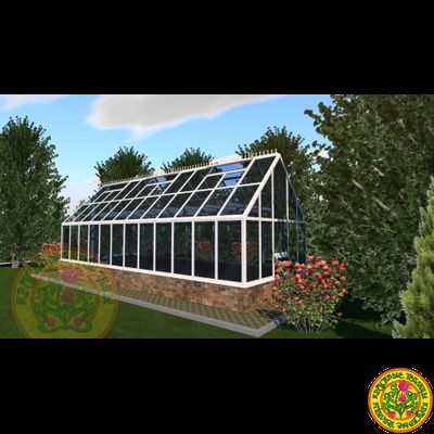 Базовая комплектация теплицы из стекла и алюминия УЭЛЬС размером 3500 х 9000 мм