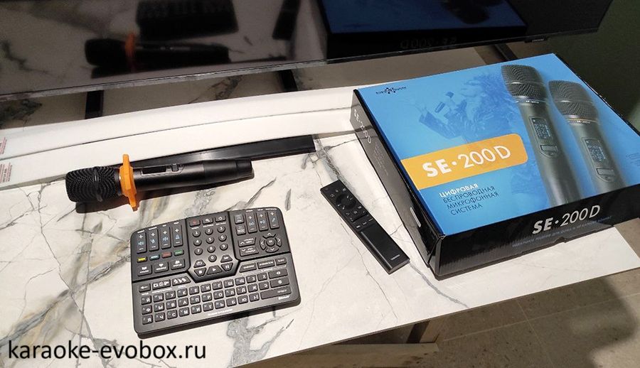 караоке система evobox и микрофоны