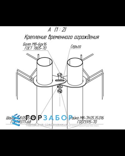 Строительное временное ограждение ширина 3,1м