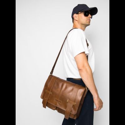 Кожаная мужская сумка Madruzzo Premium brown (арт. 
5068-63)