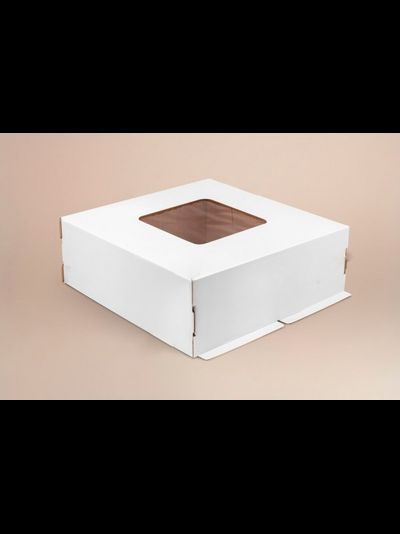 Коробка для торта с/о (белая), 420*420*150мм