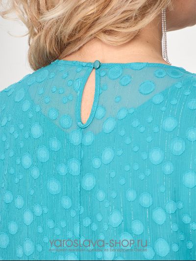 Нарядное шифоновое платье бирюзового цвета