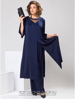 Модель : А-4127.Стильный 3х предметный брючный костюм в оливковом цвете