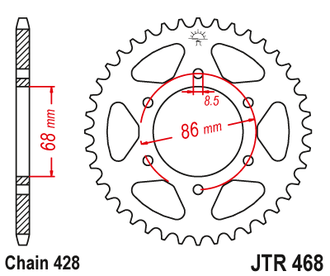 Звезда ведомая JT JTR468.32 (JTR468-32) (R468-32) для Kawasaki // Modenas