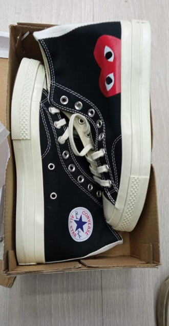 Кеды Converse Play Comme Des Garçons черные  высокие