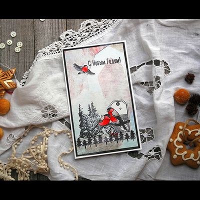 ФП штамп &quot;Ели в снегу&quot;