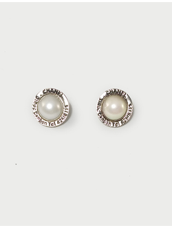 (АРТИКУЛ: 9261/20) СЕРЬГИ ЖЕНСКИЕ, "БЕЛОЕ ЗОЛОТО", ЖЕМЧУЖНЫЕ ВСТАВКИ