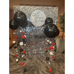 Блестящая сверкающая фотозона на день рождения юбилей мужчине девушке шары цепочки