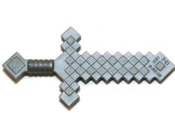 Minifigure, Weapon Sword Pixelated Minecraft, Pearl Dark Gray (18787 / 6350506)
