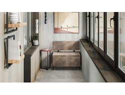 Скамья прямая Брайтон 800 мм Венге цаво/Wellmart Latte