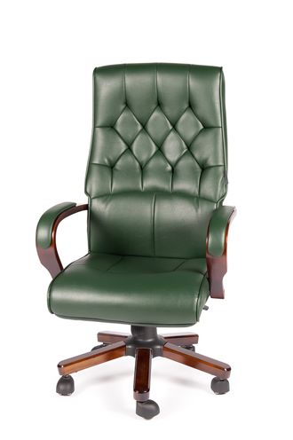 Кресло офисное Ботичелли зеленая экокожа/дерево