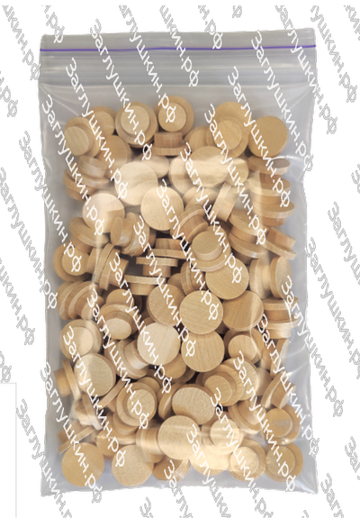 Заглушки на отверстие ø 10 (15/10 мм), берёза, плоская шляпка.