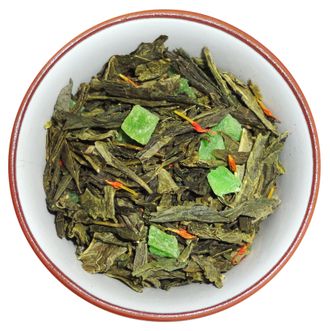 Зелёный чай &quot;Мохито&quot; с цукатами, мятой и лепестками сафлора.