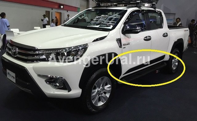 Молдинги боковых дверей, черные, TOYOTA HILUX Revo, 2015-н.в.