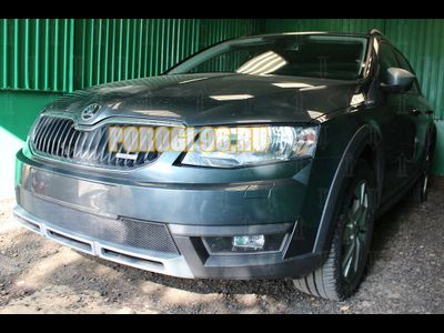Защита радиатора Skoda Octavia A5 Scout 2004-2013 black