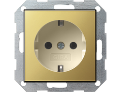 Gira 0188614, Розетка, латунь / кремовый