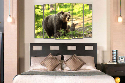 Модульная картина "Бурые мишки"