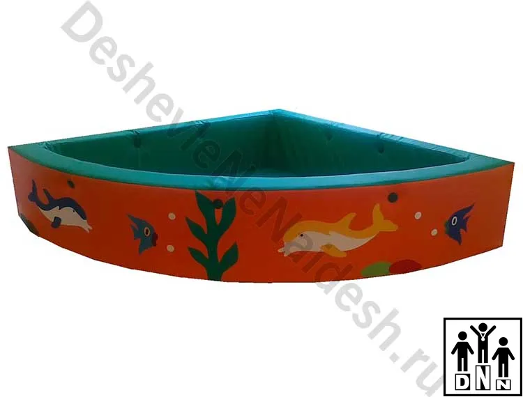 Сухой бассейн угловой Подводный мир оранжевый