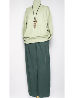 Брюки Бохо вельветовые "Султанки" малахит р.52-58