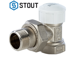 Клапан (вентиль) термостатический STOUT SVT для радиаторов угловой. Купить в Новосибирске