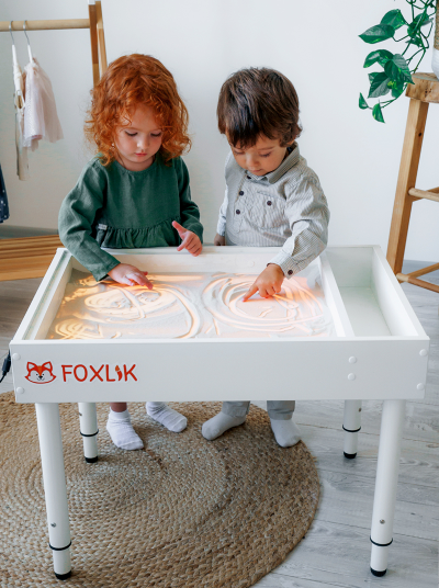 Световой стол-песочница FOXLIK 10-в-1 "Белоснежная"