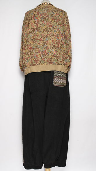 Брюки Бохо вельветовые "Гобелен" черные р.50-54