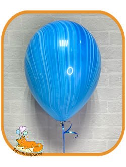 Шары под потолок с мраморным эффектом синего цвета