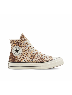 Кеды Converse Animal Print Chuck 70 коричневые высокие с принтом животного 167483C