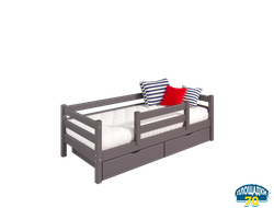 Вариант 4 Кровать "Соня" Лаванда с защитой по центру (выкатные ящики приобретаются отдельно)