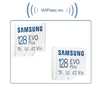 Карта памяти microSDXC UHS-I U3 Samsung EVO PLUS 128 ГБ, 130 МБ/с, Class 10, + переходник SD