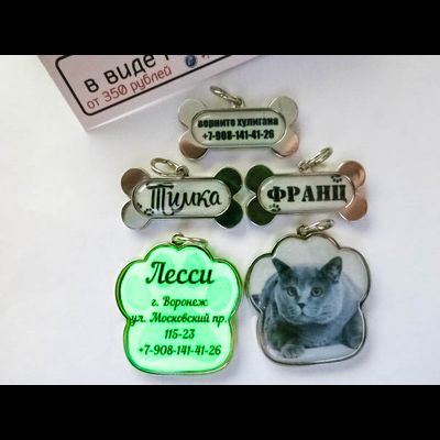 Комплект для изготовления адресников для собак, в форме лапки (заготовки с бортиками), 10 штук.