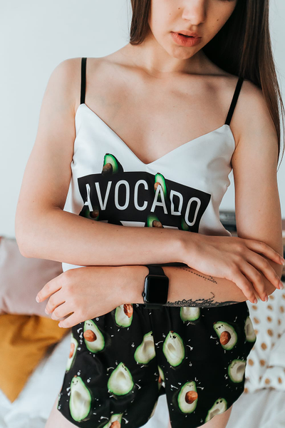 Шёлковая пижама "Avocado White"