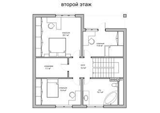 Двухэтажный дом с тремя спальнями и мансардой 142м² (S8)