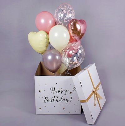 Коробка - сюрприз с шарами №3