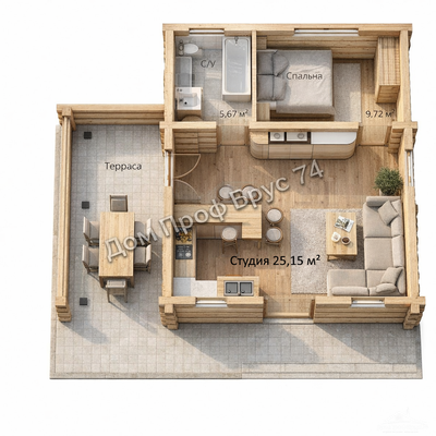 «Арктур»  8,7 х 9,6 м — 65,73 м²